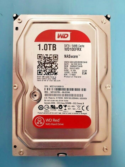 Western Digital - WD10EFRX - WD Red - NASware - 3.5" 1TB SATA HDD - TESTED