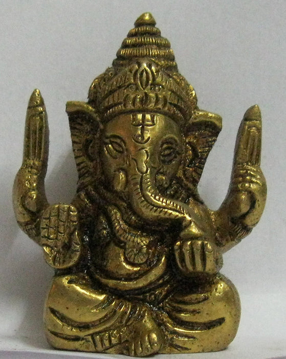 BRASS STATUE OF LORD GANESHA (Small) - 23