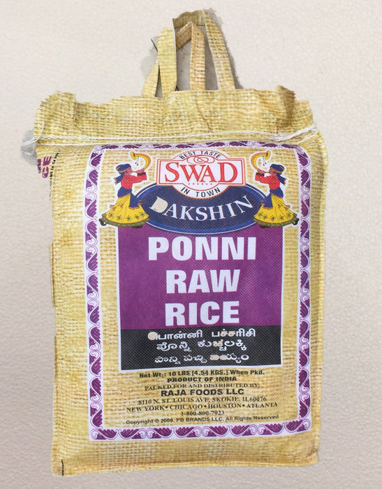Swad Dakshin Ponni Raw Rice 10 lbs
