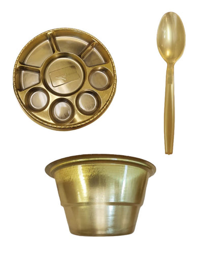 Disposable Gold Plates - Indian Thali Plastic Tray