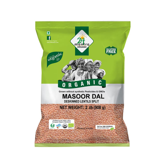 24 Mantra Organic Masoor Dal (deskinned Split Lentils) 2 lbs