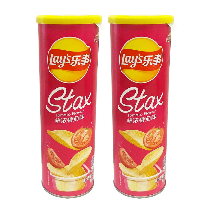 Lays STAX Potato Chips Can Packaging (Tomato Flavor) 90g    90g