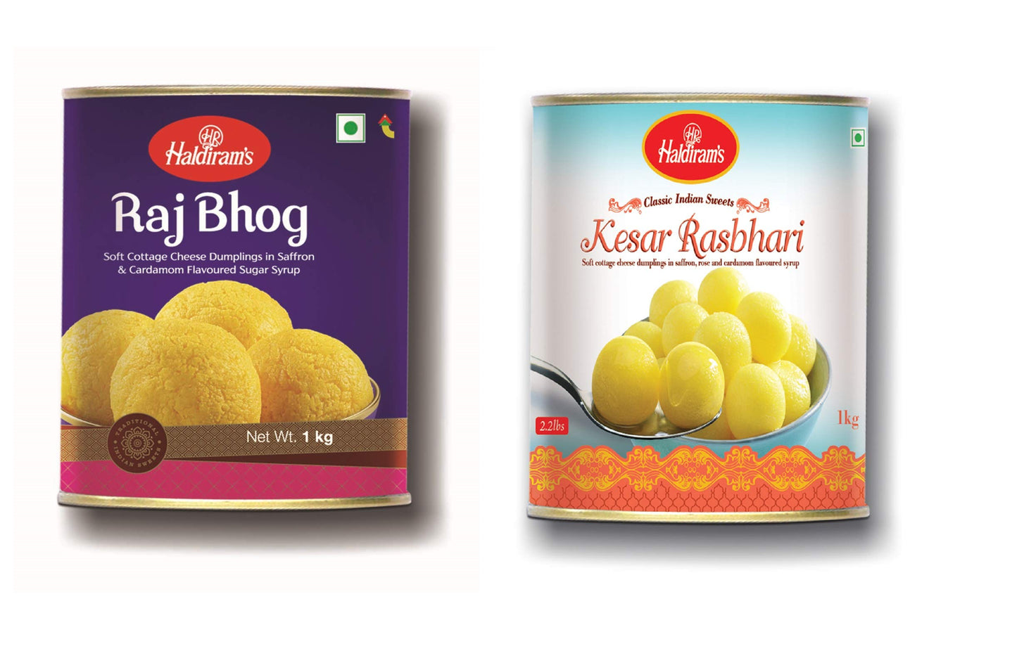 Haldiram Rajbhog & Kesar Rasbhari 1 kg X 2 Tin