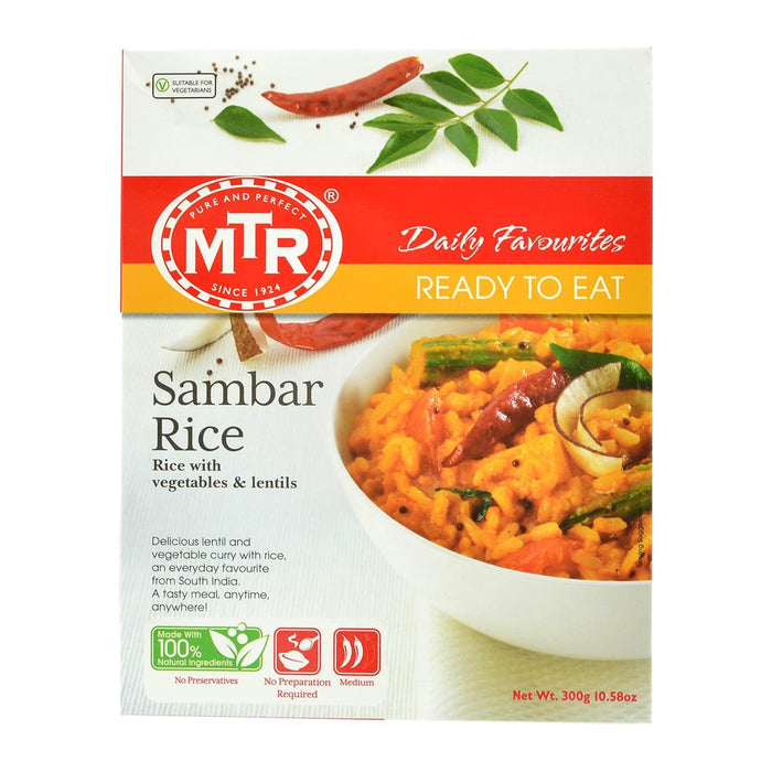 MTR Sambhar Rice, Ready-To-Eat, 10.56-Ounce Boxes (Pack of 5)
