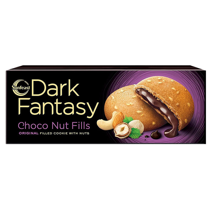 BBRATS Sunfeast Dark Fantasy Choco Nut Fills, 75g | Original Filled Cookies with Nuts