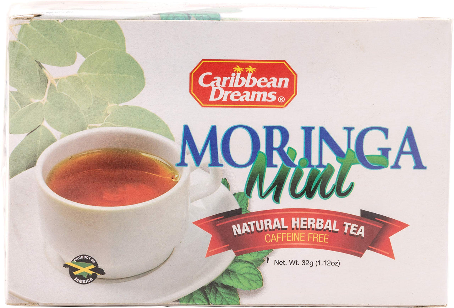 Caribbean Dreams Moringa Mint Natural Herbal Tea 20 Tea Bags