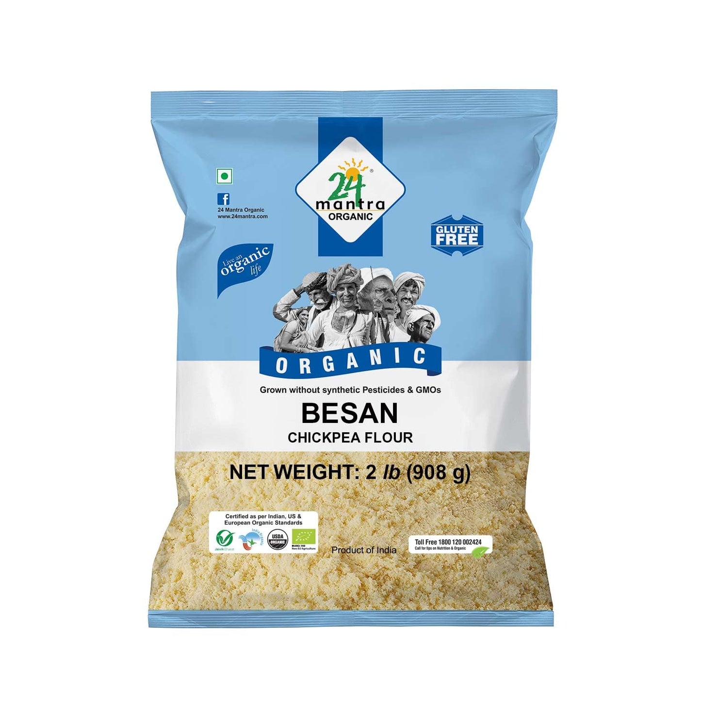 24 Mantra Organic Besan 2 lbs