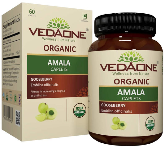 Vedaone USDA Organic Amala 750mg 60 Caplets Strengthens The Immune System