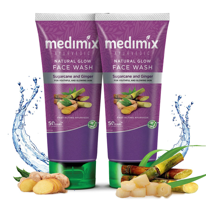 Medimix Ayurvedic Natural Glow Face Wash, 100ml (Pack of 2)