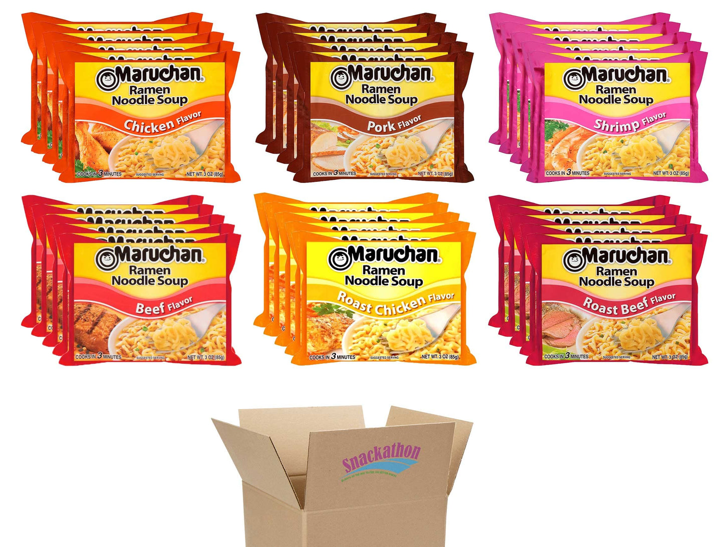Ramen Noodle Soup (6 Flavors, Pack of 30)