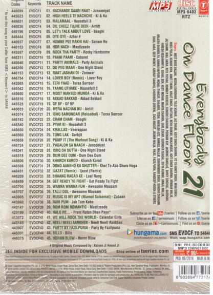 Everybody On The Dance Floor Vol-21 (MP3) [MP3 CD]