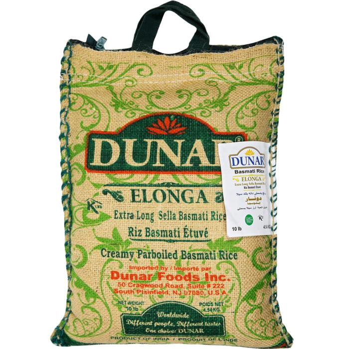 Dunar Elonga Xtra Long Sella Parboiled Rice 20 lbs