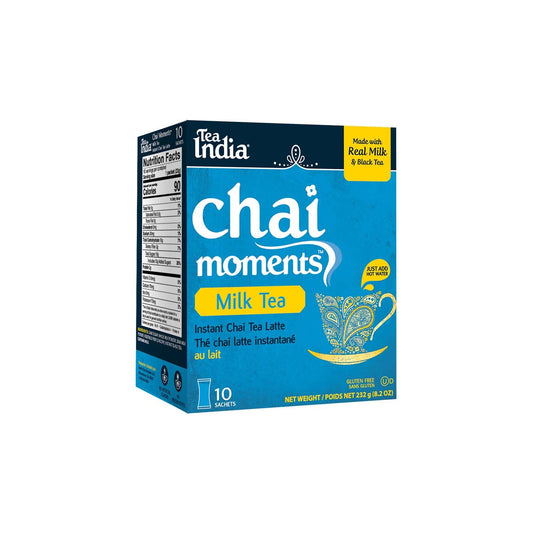 Tea India Chai Moments Milk Tea Instant Chai Tea Powder With Milk And Sugar Instant Latte Mix Flavorful Blend Of Black Tea & Natural Ingredients Traditional Indian Tea Individually Wrapped 10 Sachets