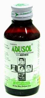 Adusol Ayurvedic Syrup Withtulsi 100ml Relief From ColdSore Throat & Congestion - Mahaekart LLC