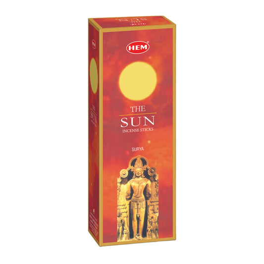 HEM Sun Incense Sticks (Pack of 6-120 Count, 301g) | Natural Fragrance for Aromatic Rooms | Odor Remover Incense for Stress Relief & Relaxation