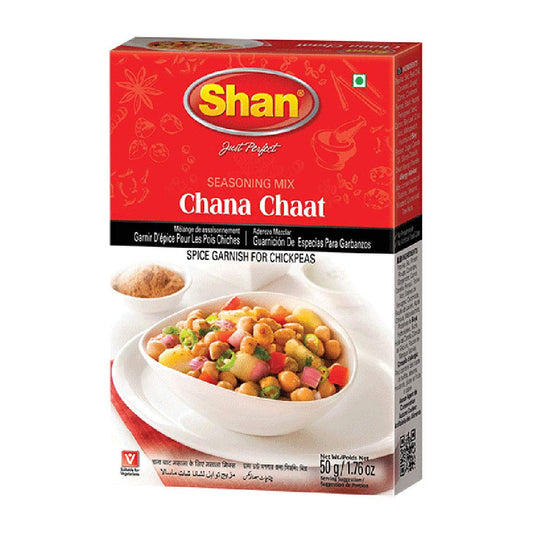 Shan Chana Chaat Seasoning Mix 1.76 oz (50g) - Spice Powder for Garnishing on Chickpeas Savory Snacks - Suitable for Vegetarians