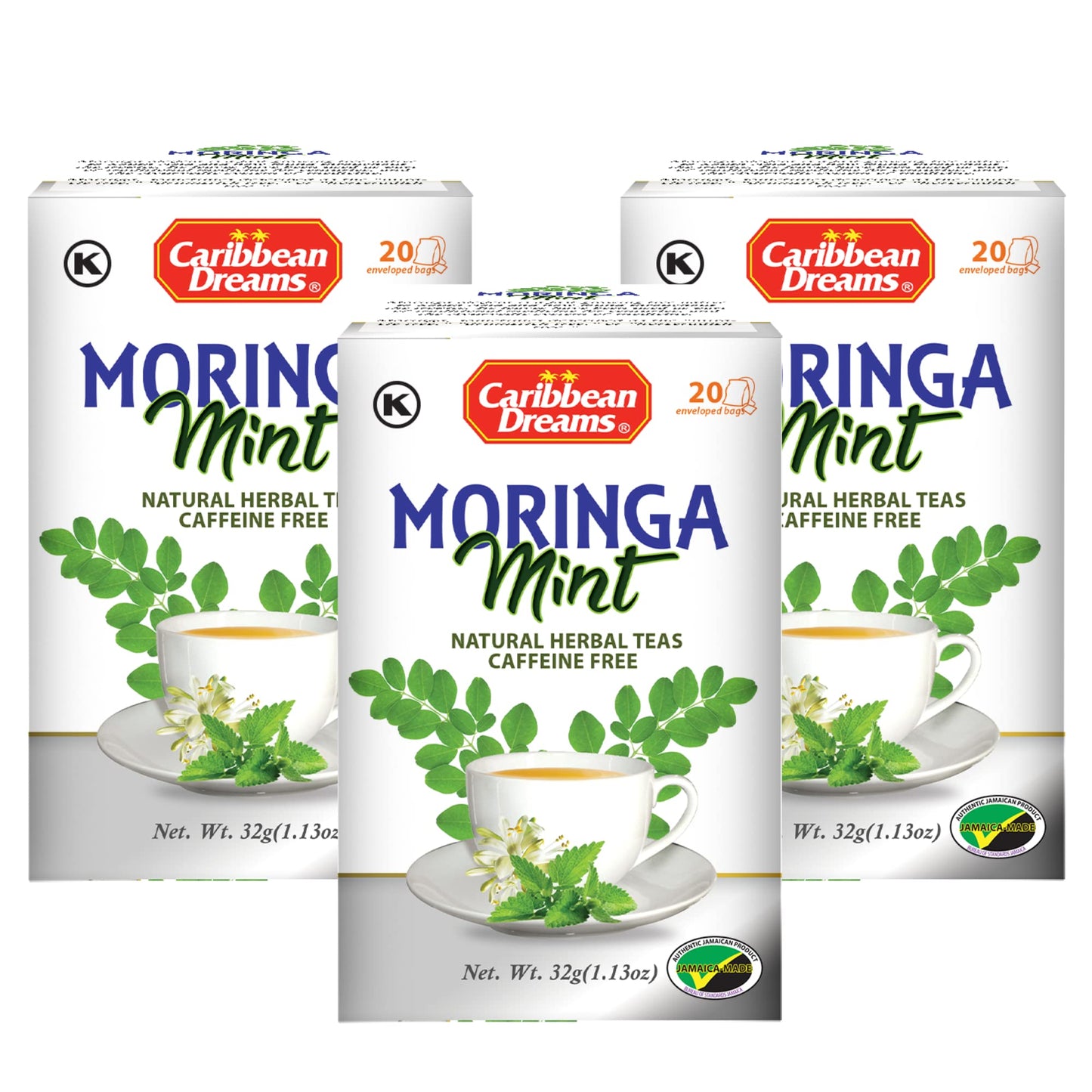 Caribbean Dreams Moringa Mint Tea, 4.23 oz (Pack of 3)