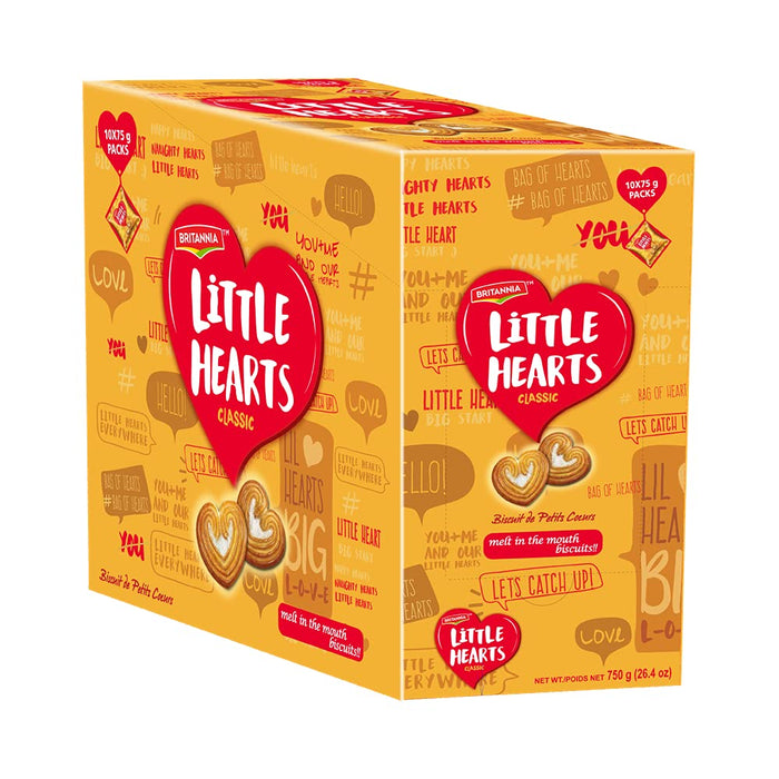 Britannia Little Hearts Biscuits 26.4oz (750g) - Soft and Delicious Biscuits - Kids Favorite Cookies (Pack of 1)