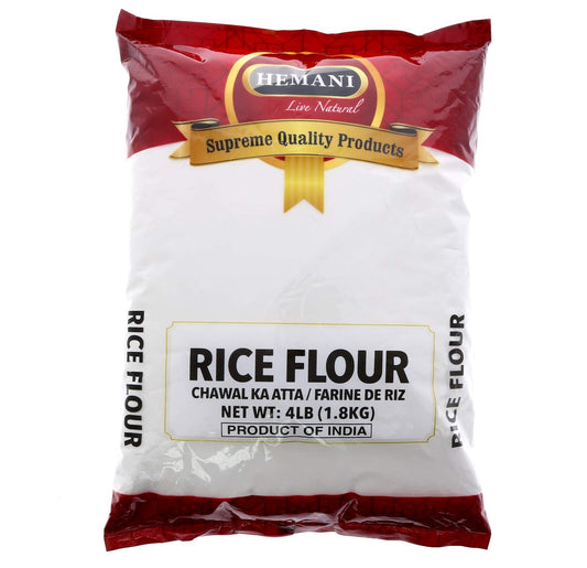 HEMANI Fine White Rice Flour 4LB (1.8 KG) - Non GMO, Gluten Free - Great for Baking - Farine de Riz