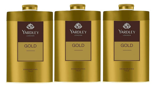 Yardley London Gold Talcum Powder - 250Grm-808oz Deodorizing Talc for Women/Men -Pack of 3