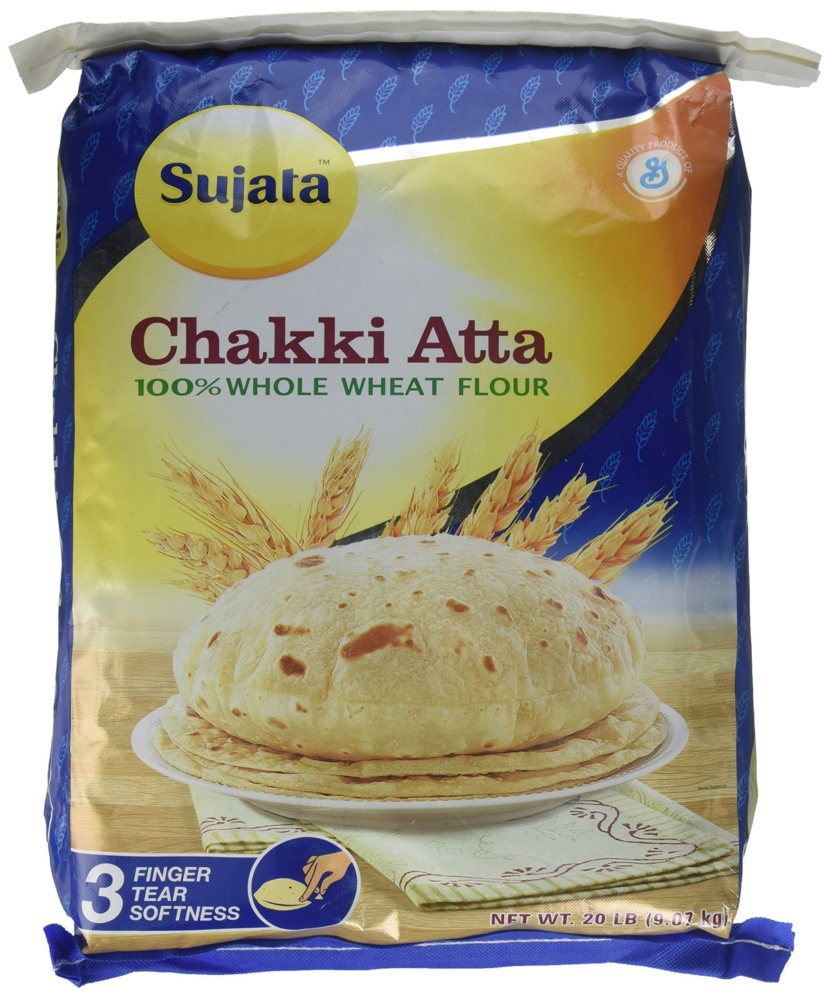 Sujata Chakki Atta 20 lbs - Whole Wheat Atta