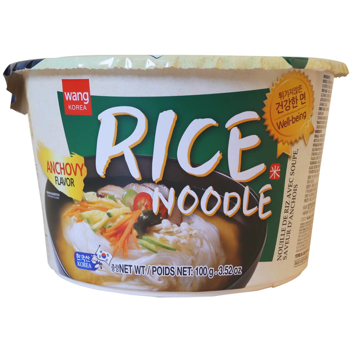 Wang Healthy Thin Noodle Soup with Rice Noodles, Anchovy Flavor, Pack of 6