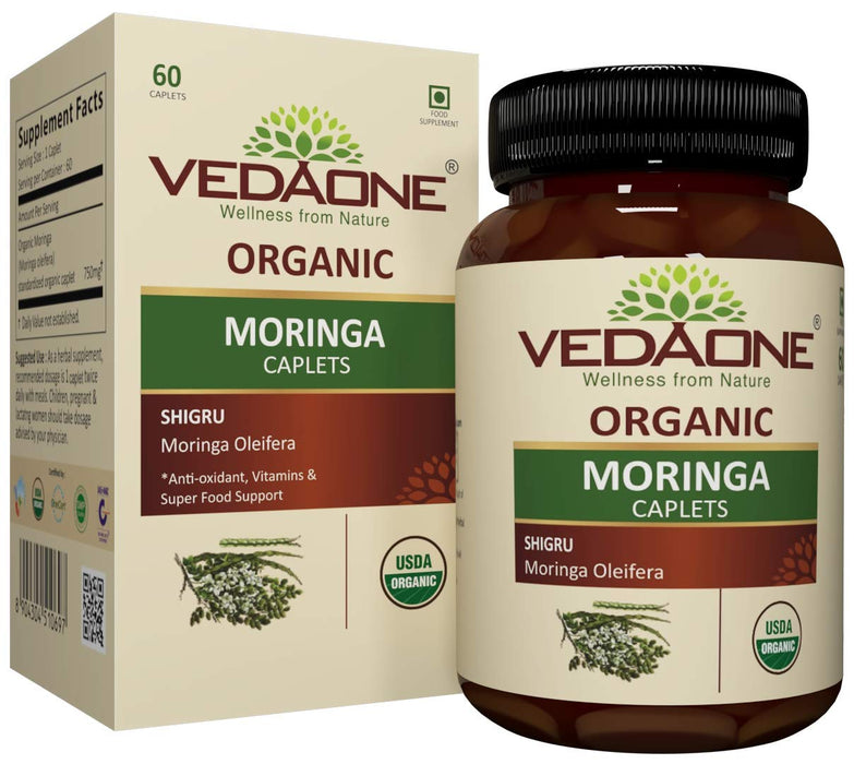 Vedaone USDA Organic Moringa 750mg 60 Caplets