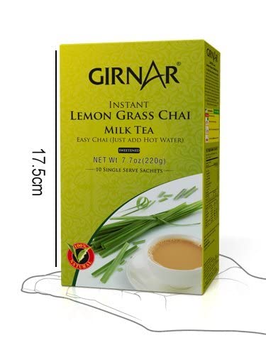 Girnar Instant Chai (Tea) Premix With Lemongrass, 10 Sachet Pack