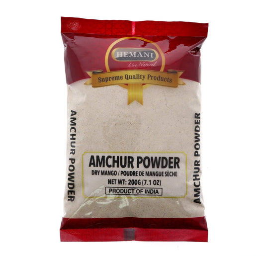 HEMANI | Amchur Powder 7.1 OZ (200g) - Dried Mango Powder - Mango Spice - Souring Agent for Cooking - Product of India