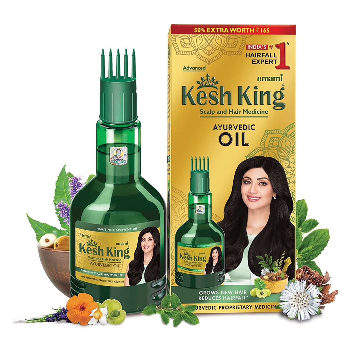 Kesh King Ayurvedic Anti Hairfall Hair Oil|Hair Growth Oil| Reduces hairfall |21 Natural Ingredients | Grows New Hair with Bhringraja, Amla and Brahmi - 300 ml