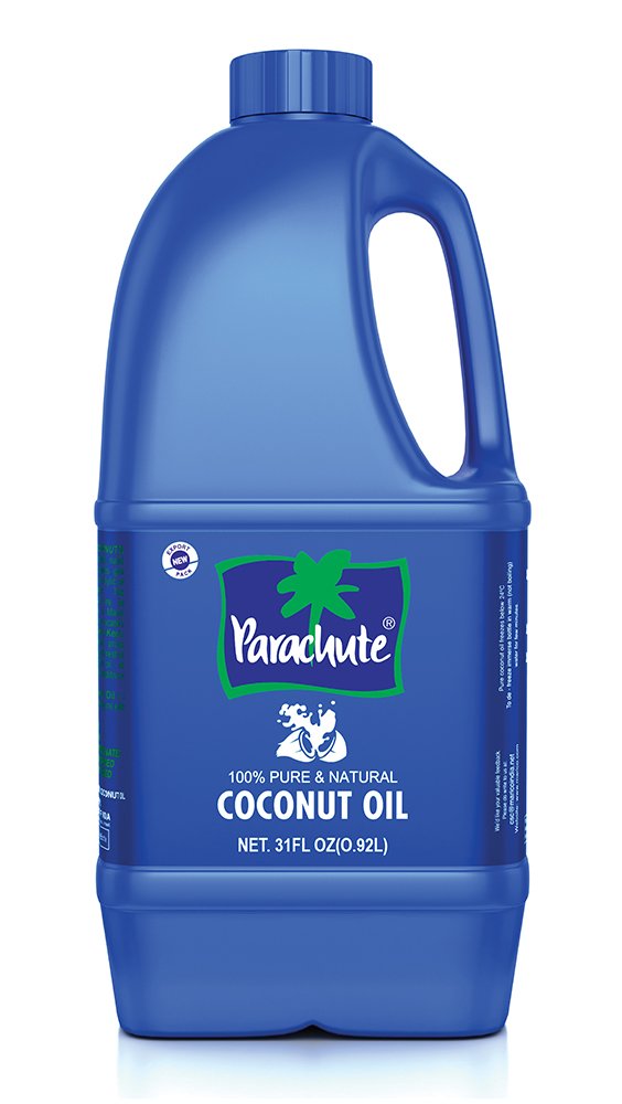 Parachute Coconut Oil 31 fl.oz. (917ml) - 100% Pure & Natural Hair Oil, Unrefined, Expeller Pressed, Cooking Oil