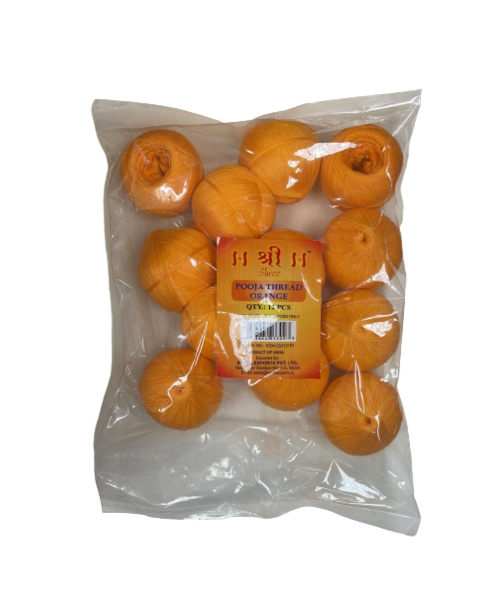 Shree Pooja Thread Orange 12 pcs