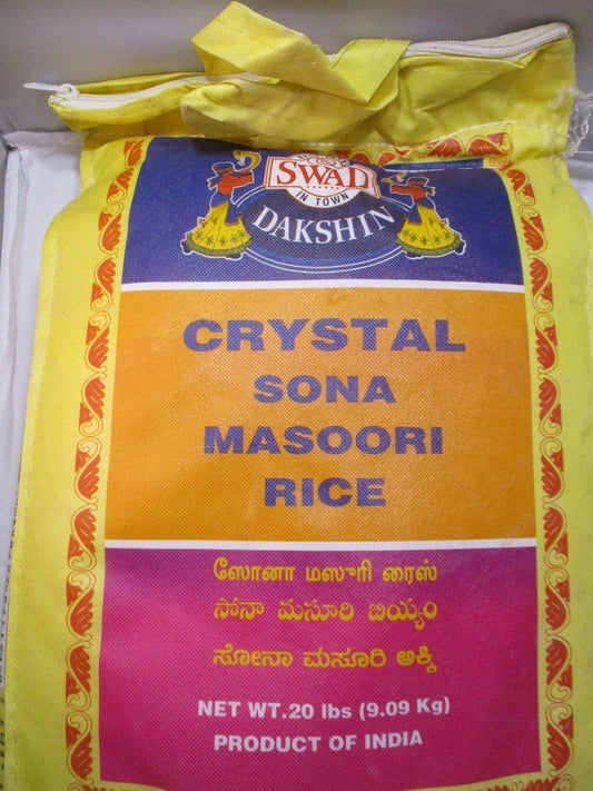 Swad Crystal Sonamasuri Rice 20 lbs