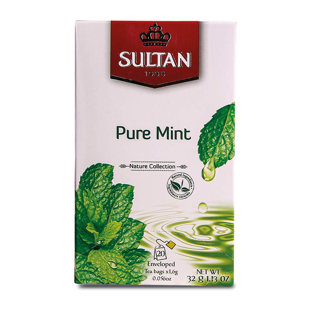 SULTAN TEA Moroccan Green Tea with Pure Mint & Tiznit Herbal Green Teas (Pack of 2-40 Tea Bags)