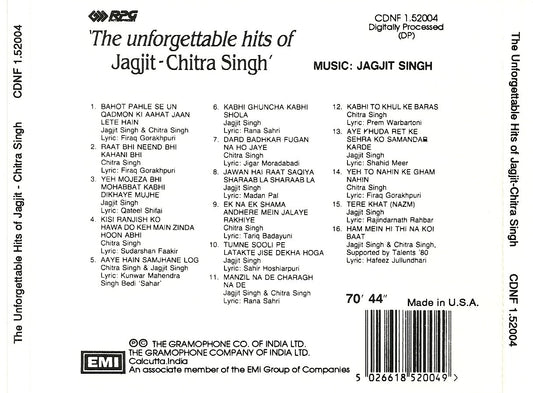 The unforgettable Hits of Jagjit-Chitra Singh [Audio CD] Jagjit-Chitra Singh