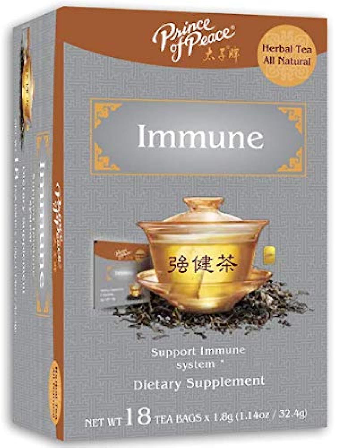Prince of Peace Immune Tea, 18 Tea Bags Herbal Tea Bags Prince of Peace Tea Immune Support Tea Tea for Cold & Flu Season Traditional Medicinal Tea
