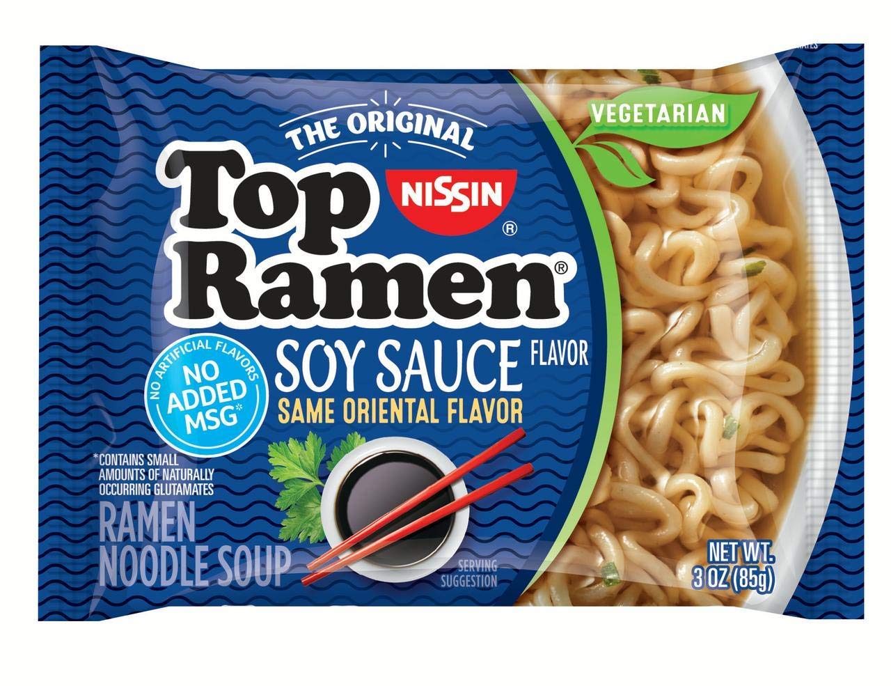Nissin Top Ramen Soy Sauce, 3 Ounce (Pack of 12)