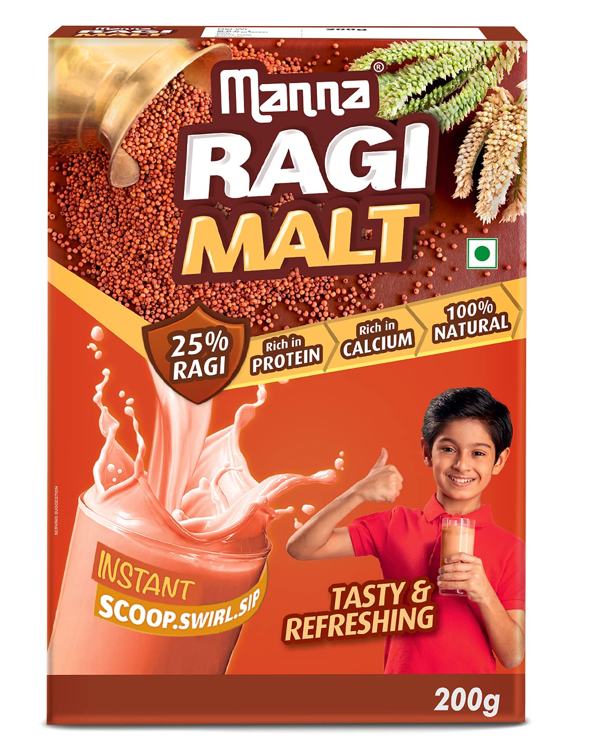 Manna Ragi Malt Health Drink 200 g (Pack of 2)