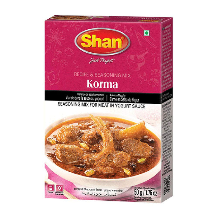 Shan - Korma Masala Seasoning Mix (50g) - Spice Packets for Meat in Yogurt Sauce