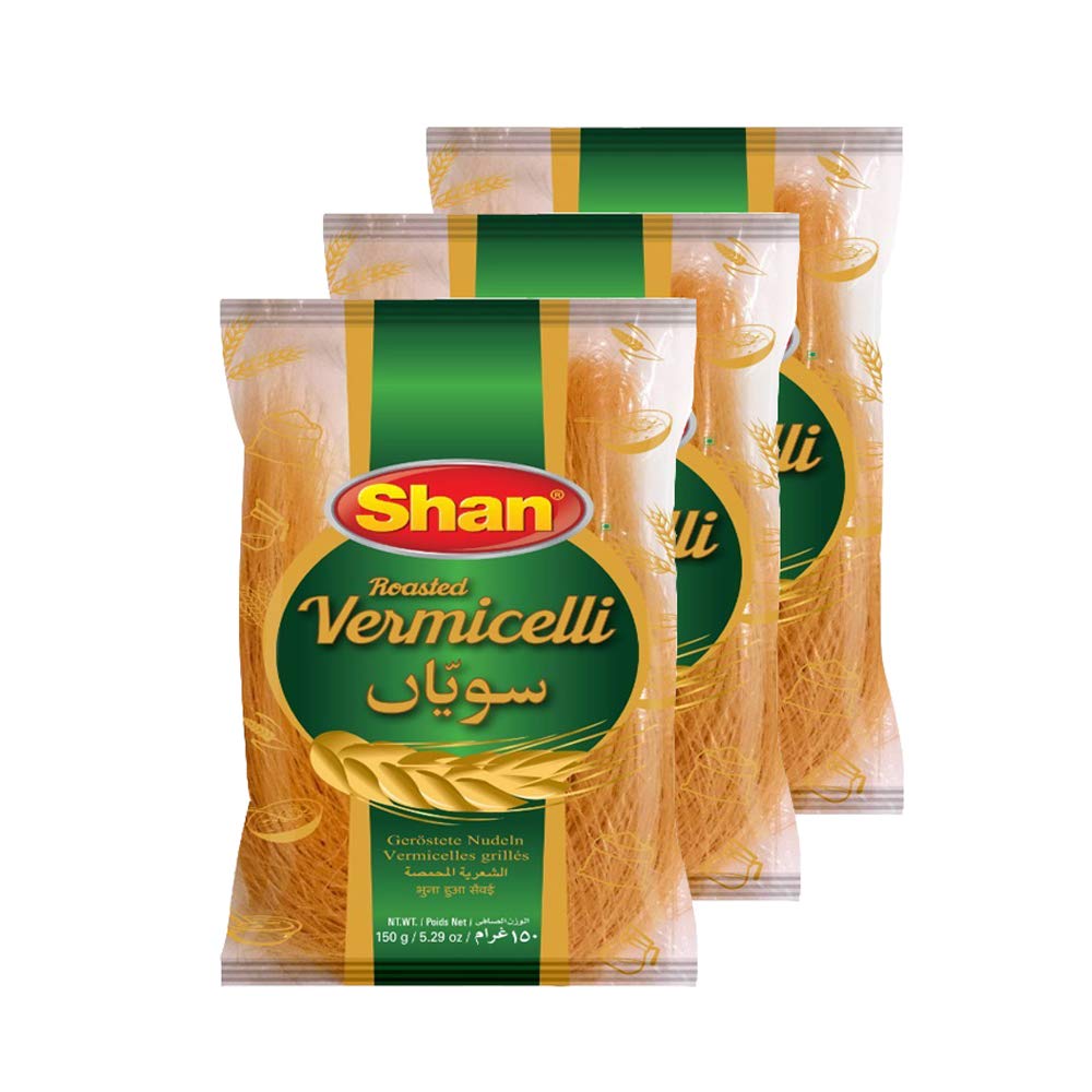 Shan - Roasted Vermicelli, 5.29 oz (150g), Traditional Taste, Easy to Cook, Vegetarian (Pack of 3)