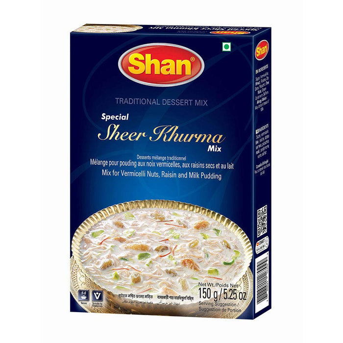 Shan Special Sheer Khurma Traditional Dessert Mix 4.29 oz (150g) - Powder for Vermicelli, Nuts, Raisin and Milk Pudding - Suitable for Vegetarians - Airtight Bag in a Box