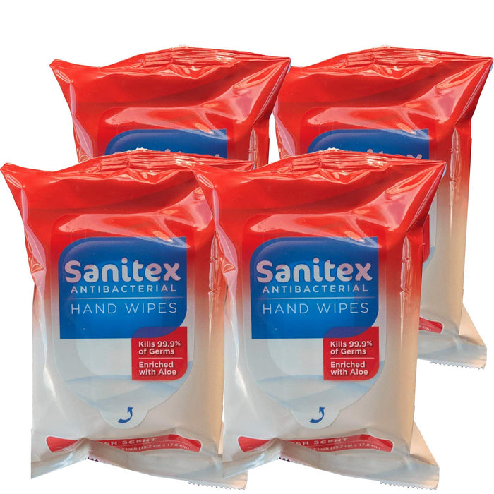 Sanitex Hand Wipes, Fresh Scent, Pack with 20 Wipes (4)