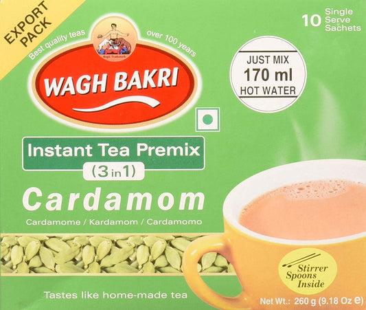 Wagh Bakri Instant Cardamom tea 3 in 1 10 sachets