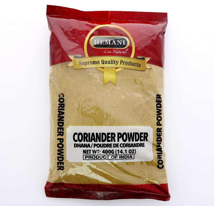 HEMANI Ground Coriander Powder - Dhana - Poudre de Coriandre - Indian Spice - 400g (14 oz) - Great for Cooking & seasoning - All Natural - NON-GMO