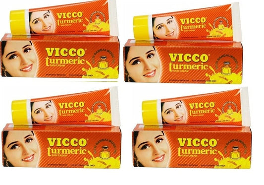 Vicco Turmeric Skin Cream with Sandalwood Oil 4 pack (4 X 70g)