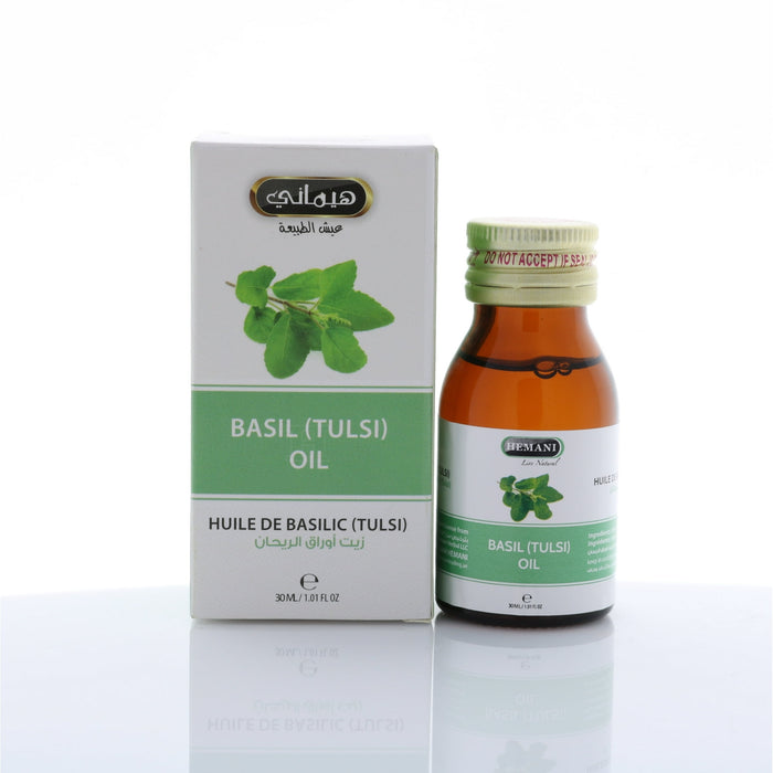 HEMANI Holy Basil Oil 30mL (1 OZ) - Tulsi Oil - Edible Food Grade Oil