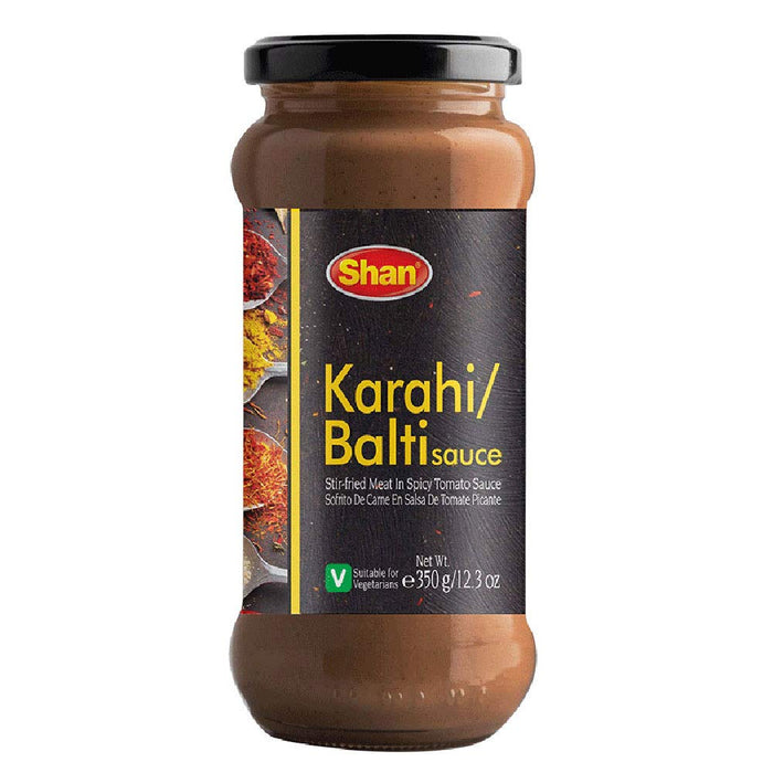 Shan Karahi Gosht/Balti Cooking Sauce 12.3oz (350g) - Simmer Sauce for Fried Meat in Spicy Tomato - Easy to Cook Delicious Meal at Home - Suitable for Vegetarians