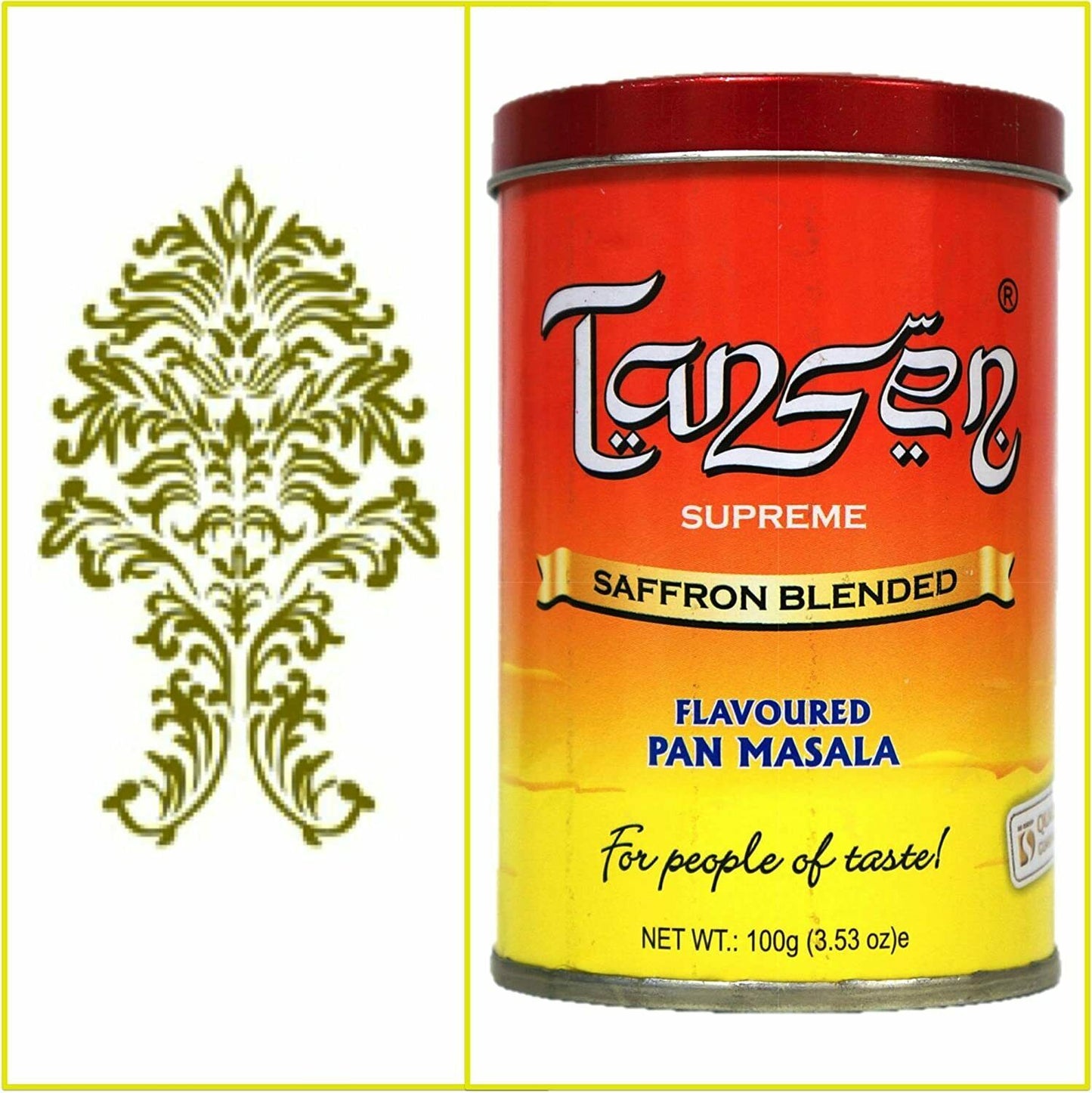 ONE Can. 100g Tansen Saffron Blended Pan Masala. Export Quality.