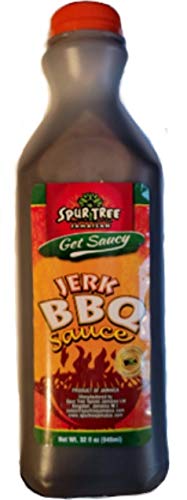 Spur Tree Jerk BBQ Sauce Authentic Jamaican BBQ Seasoning to Spice Up Your Life BBQ Rub with All-Natural Ingredients Smoky BBQ Sauce to Bring Some Island Flair (32 Oz)