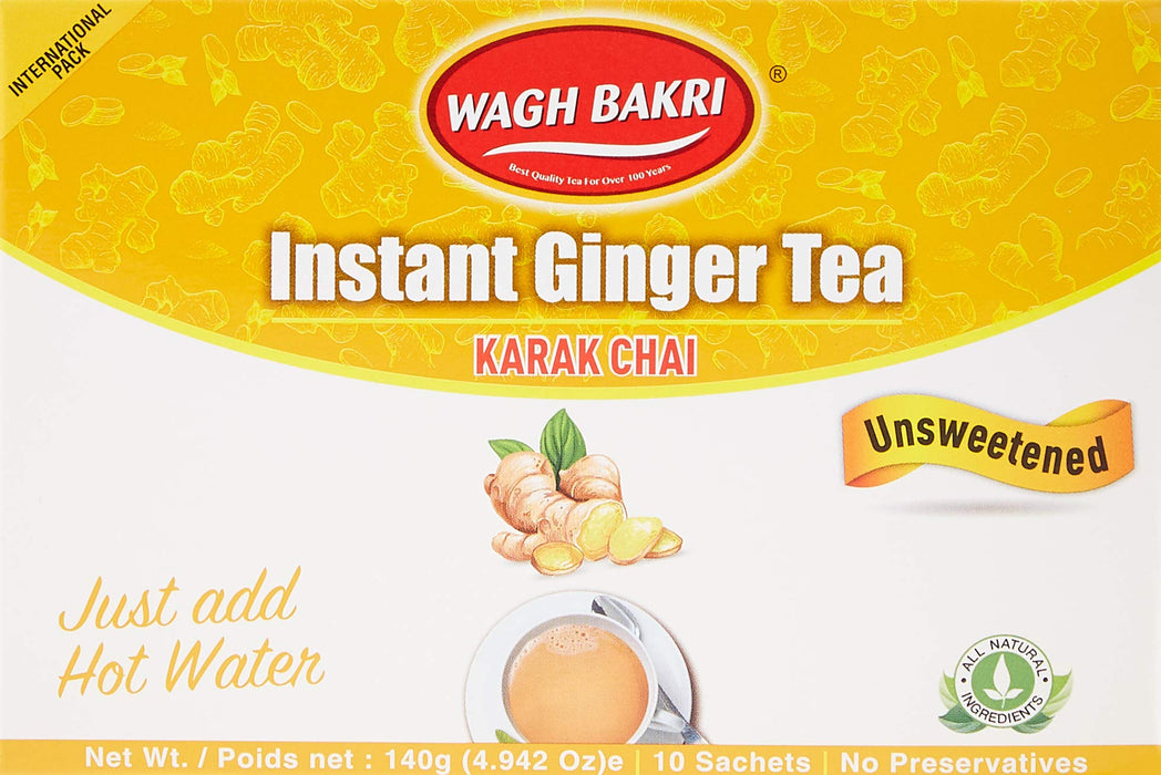 Wagh Bakri Instant Ginger tea UNSWEETENED 10 sachets